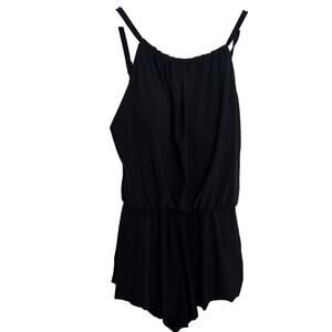 AQUA GREEN SWIMWEAR™️  Black Hi-Neck One-Piece Swim Romper M